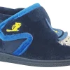 BOY Chipmunk Velcro | Warm Lined<Abracadabra FCH213012 Boys Velour Slippers