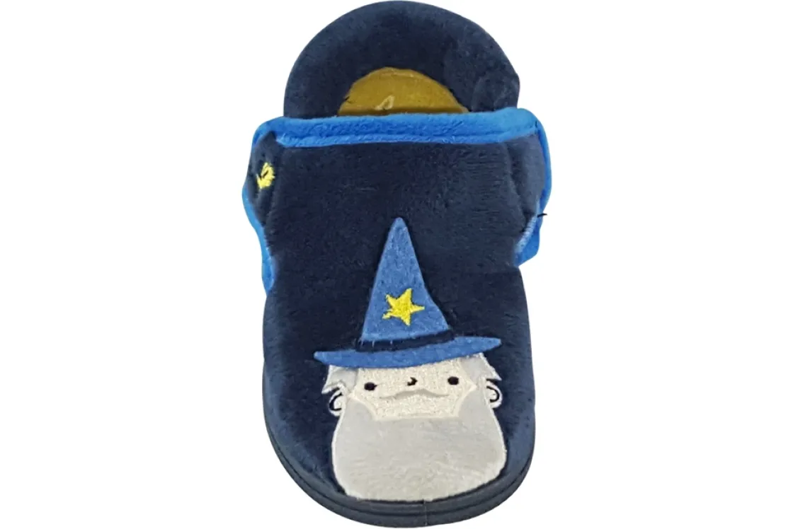 BOY Chipmunk Velcro | Warm Lined<Abracadabra FCH213012 Boys Velour Slippers