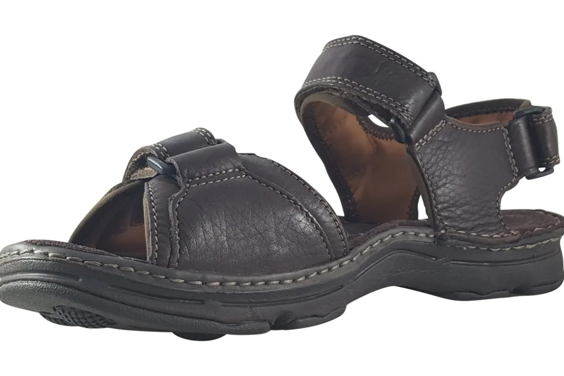 Clarks Mens Sandals<ATL Part Dark Brown Mens Leather Sandals