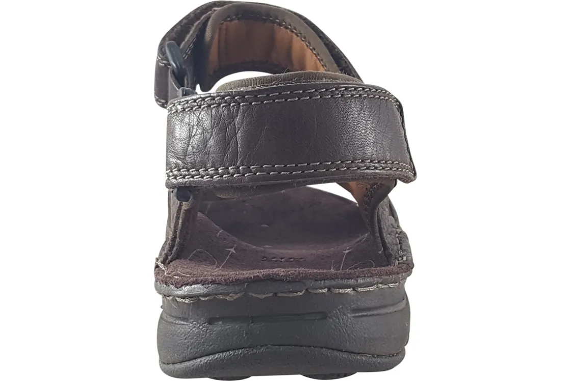 Clarks Mens Sandals<ATL Part Dark Brown Mens Leather Sandals