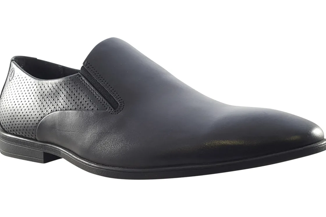 BOY Clarks Senior Boys | Plain Toe<Boswyn Slip Black Mens Leather Shoes