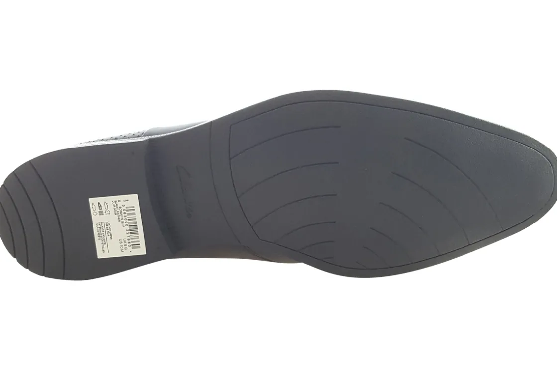 BOY Clarks Senior Boys | Plain Toe<Boswyn Slip Black Mens Leather Shoes