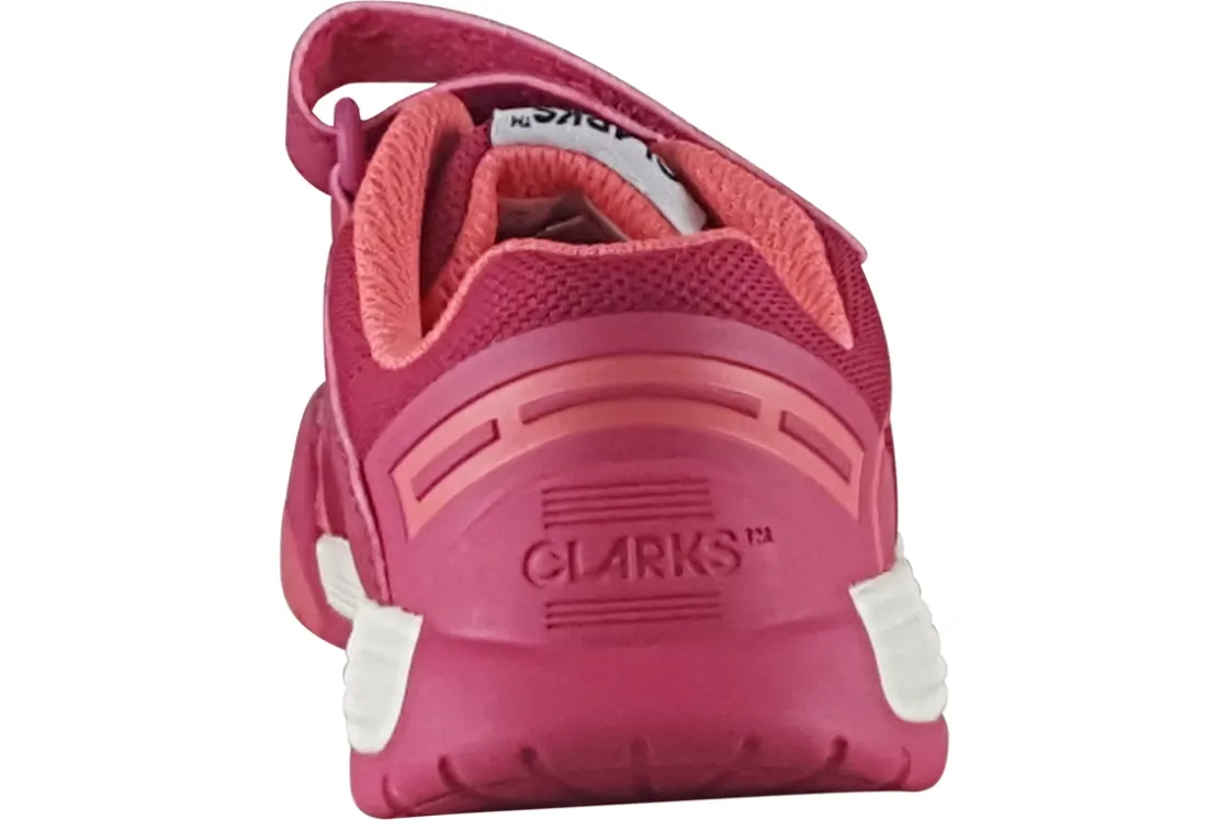 Clarks Velcro | Girls Trainers<CicaStarFlexK. Pink Combi (F Fit) Girls Sports Trainers
