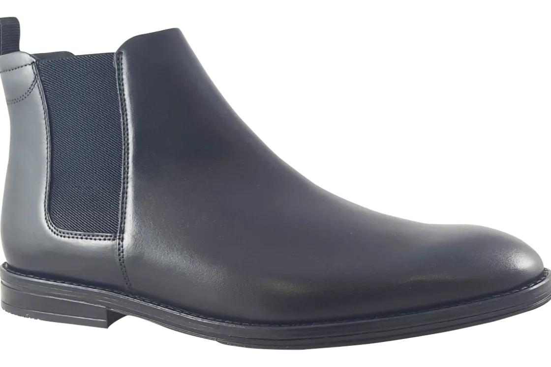 Clarks Mens Boots | Plain Toe<CitiStride Top Black Mens Leather Boots