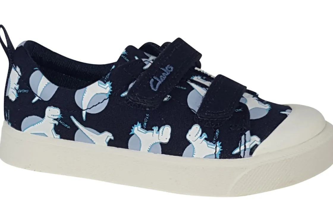 BOY Clarks Velcro | Washable<City Bright T Boys Shoes