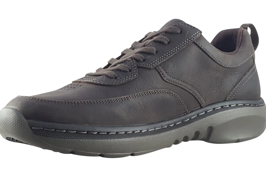 Clarks Apron Toe | Mens Shoes<Pro Lace Dark Brown Tumble Mens Leather Shoes