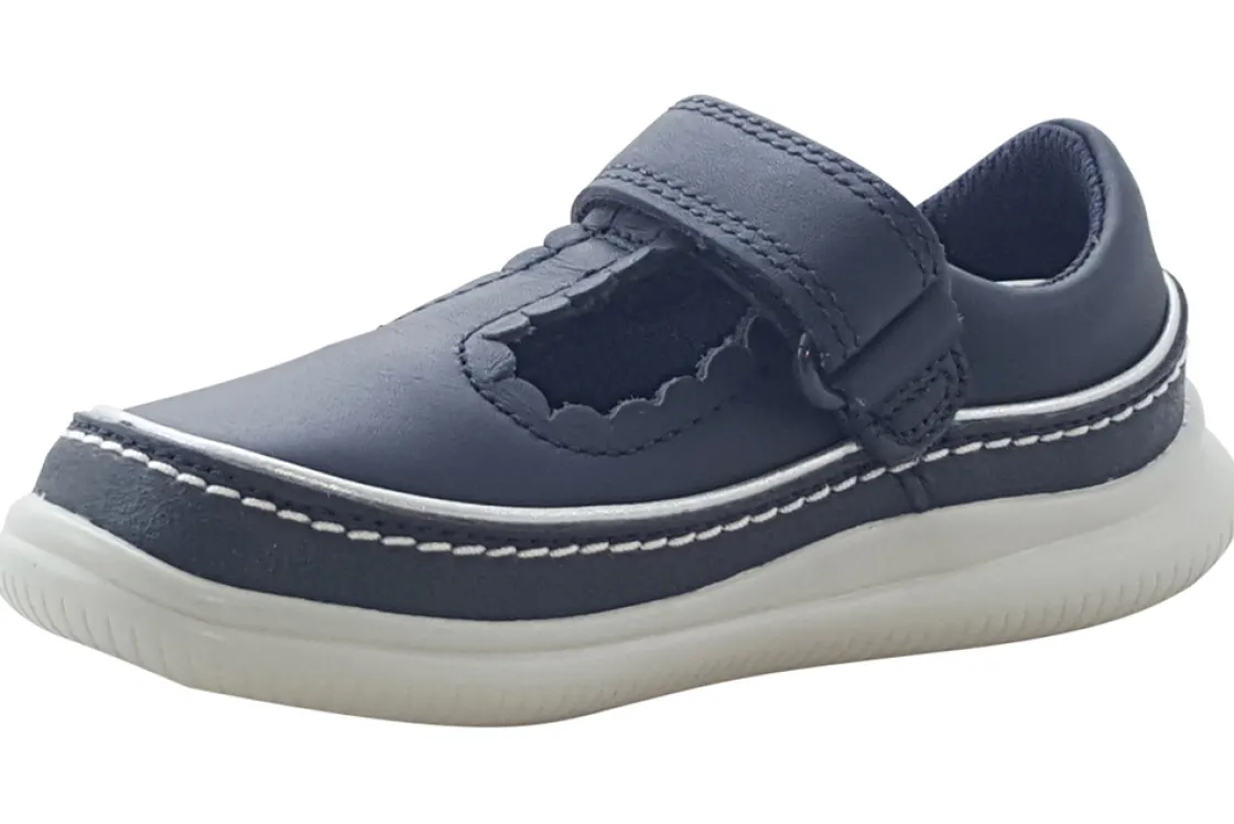 Clarks Velcro | Girls First Shoes<Crest Sky T Girls Leather First Shoes