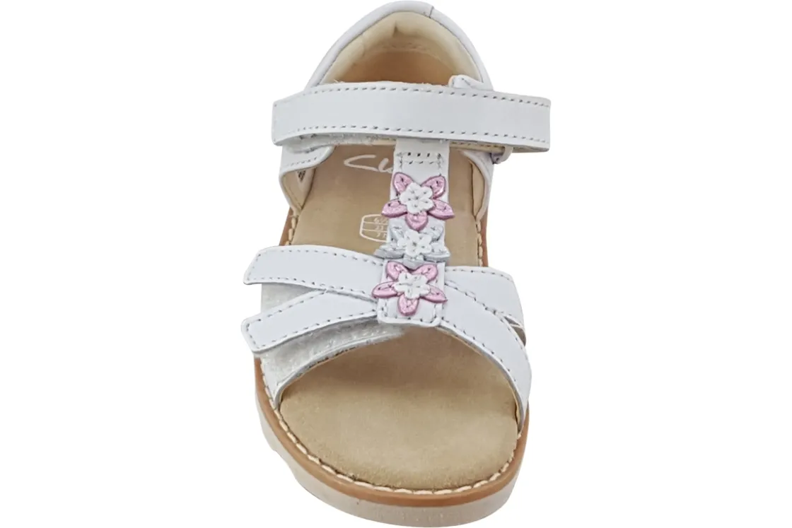Clarks Velcro | Girls Sandals<Crown Flower T Girls Leather Sandals