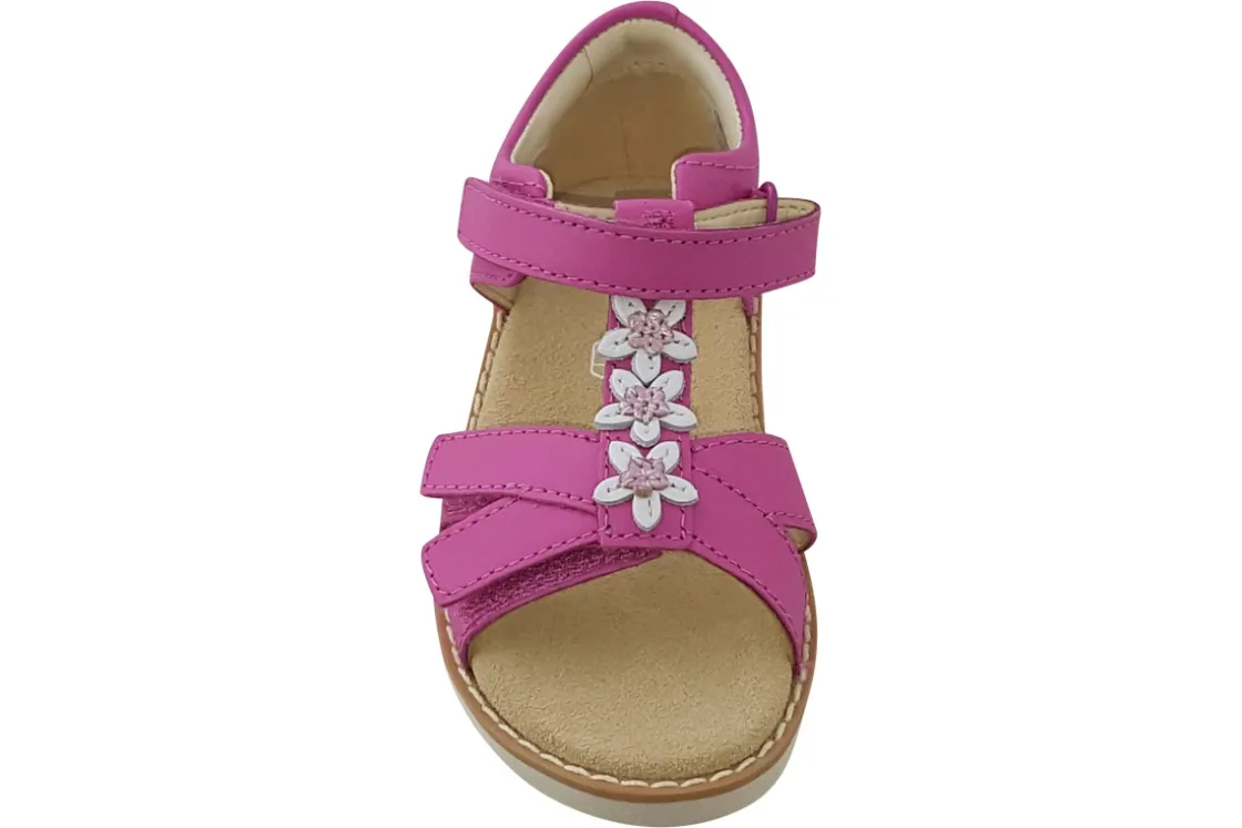 Clarks Velcro | Girls Sandals<Crown Flower T Girls Leather Sandals