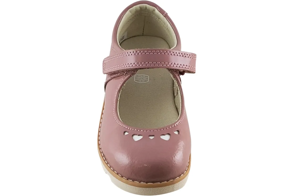 Clarks Velcro | Girls Shoes<Crown Jane K. Dusty Pink Girls Leather Patent Shoes