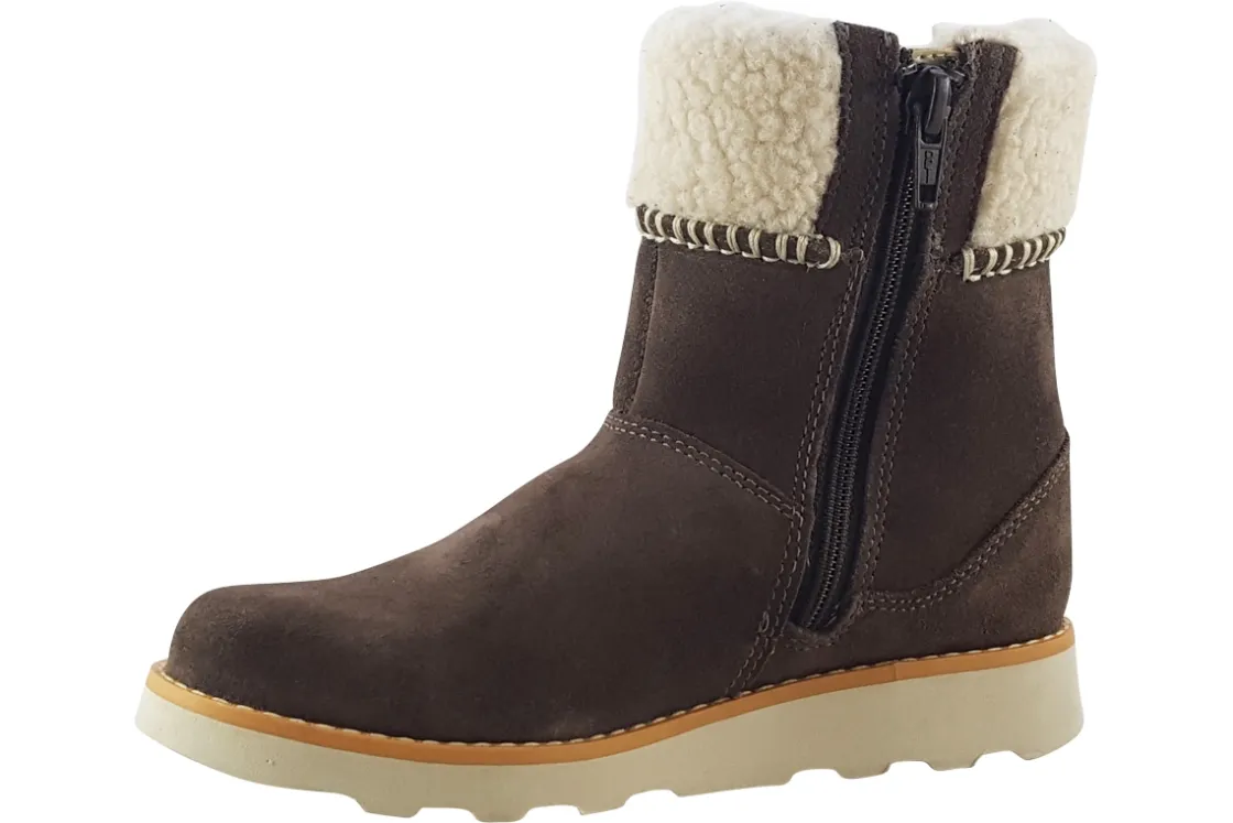 Clarks Zip | Warm Lined<Crown Loop K Girls Suede Leather Boots