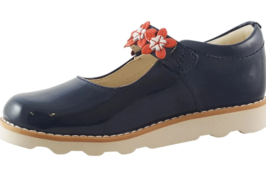 Clarks Velcro | Girls Shoes<Crown Petal K Girls Leather Patent Shoes