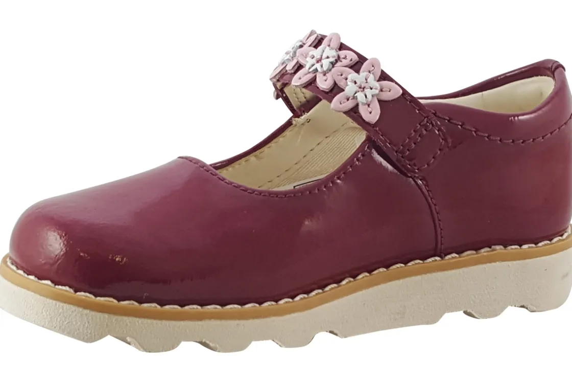Clarks Velcro | Girls First Shoes<Crown Petal T Girls Leather Patent First Shoes