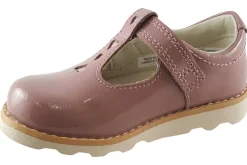 Clarks Velcro | Girls First Shoes<Crown Teen T. Dusty Pink Girls Leather Patent First Shoes