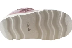 Clarks Velcro | Girls First Shoes<Crown Teen T. Dusty Pink Girls Leather Patent First Shoes