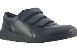 BOY Clarks Junior Boys | Senior Boys<Daze Step 2 Y Black Boys Leather School Shoes