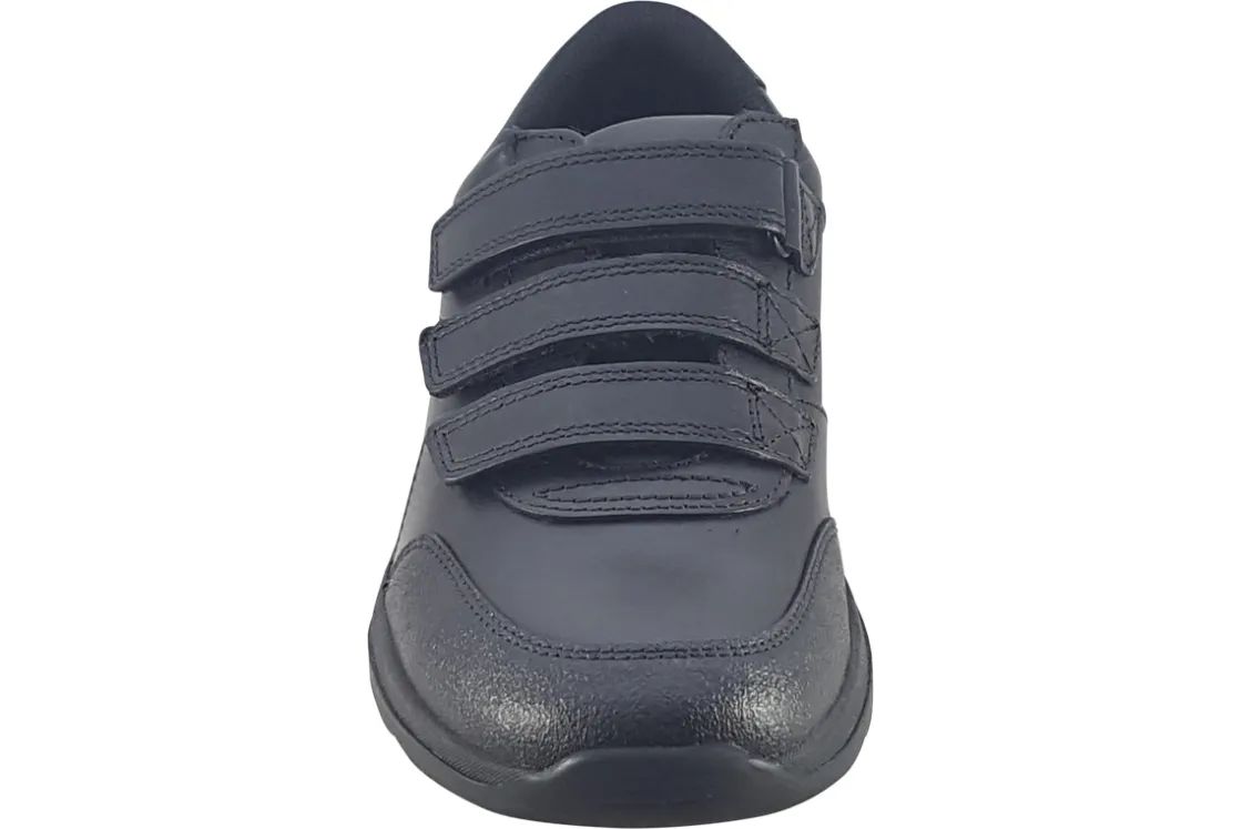 BOY Clarks Junior Boys | Senior Boys<Daze Step 2 Y Black Boys Leather School Shoes