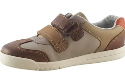 BOY Clarks Velcro | Boys Shoes<Den Stripe K (F Fit) Boys Leather Shoes