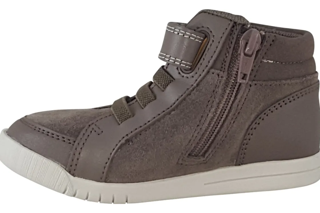 BOY Clarks Zip | Boys Boots<Emery Beat T Brown Boys Suede Leather Boots
