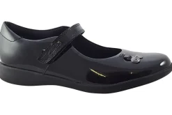 Clarks Junior Girls | Girls Shoes<Etch Mist O. Black Girls Leather Patent School Shoes