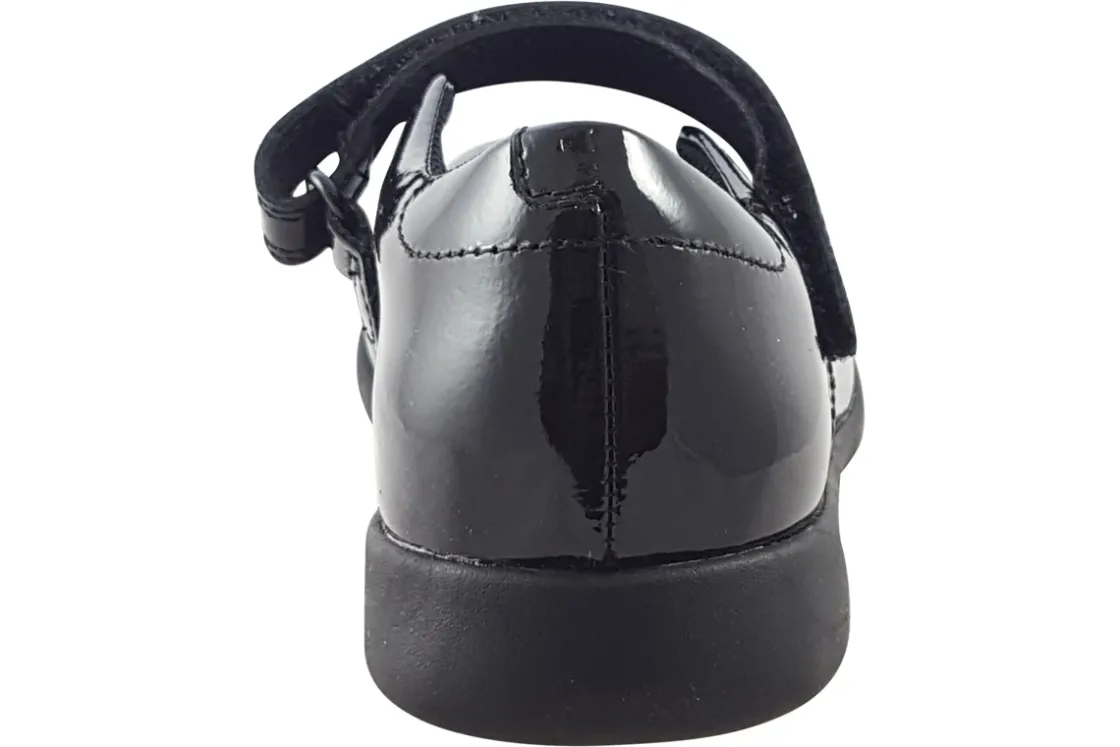 Clarks Junior Girls | Girls Shoes<Etch Mist O. Black Girls Leather Patent School Shoes