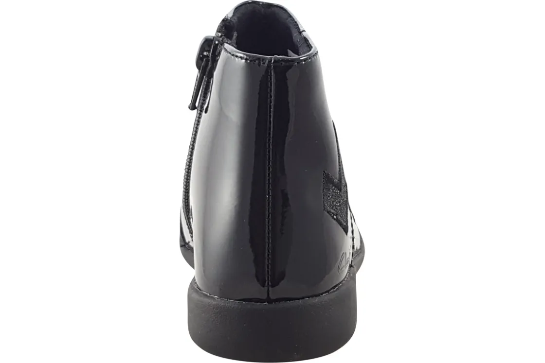 Clarks Zip | Girls Boots<Etch Trail K. Girls Leather Patent Boots