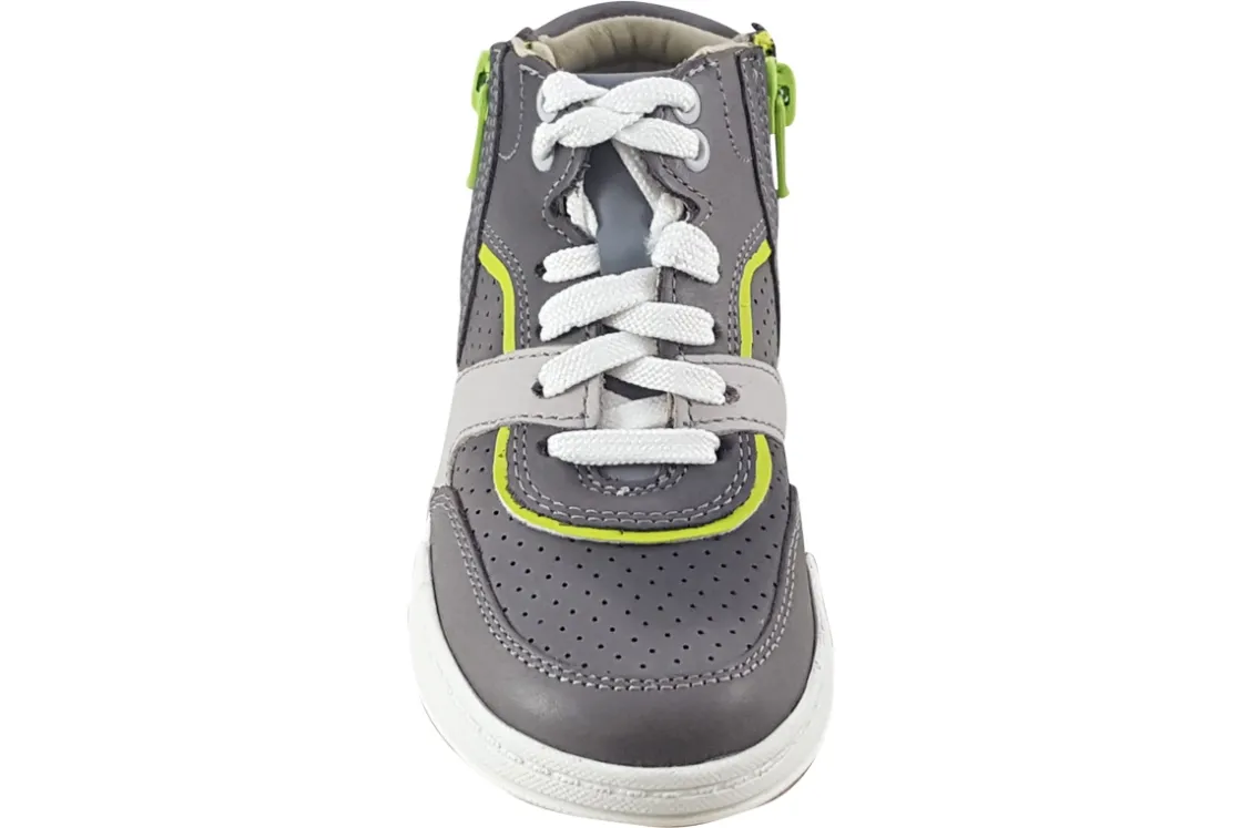 BOY Clarks Zip | Boys Boots<Fawn Peak T Grey Combi (G Fit) Boys Leather Boots
