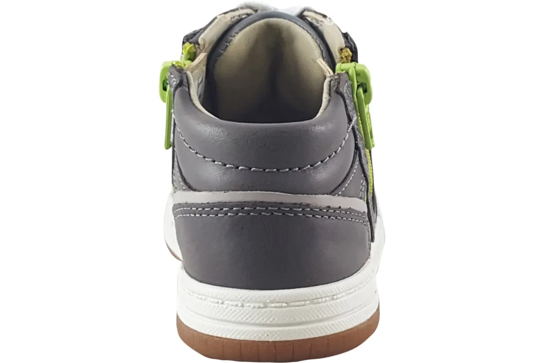 BOY Clarks Zip | Boys Boots<Fawn Peak T Grey Combi (G Fit) Boys Leather Boots