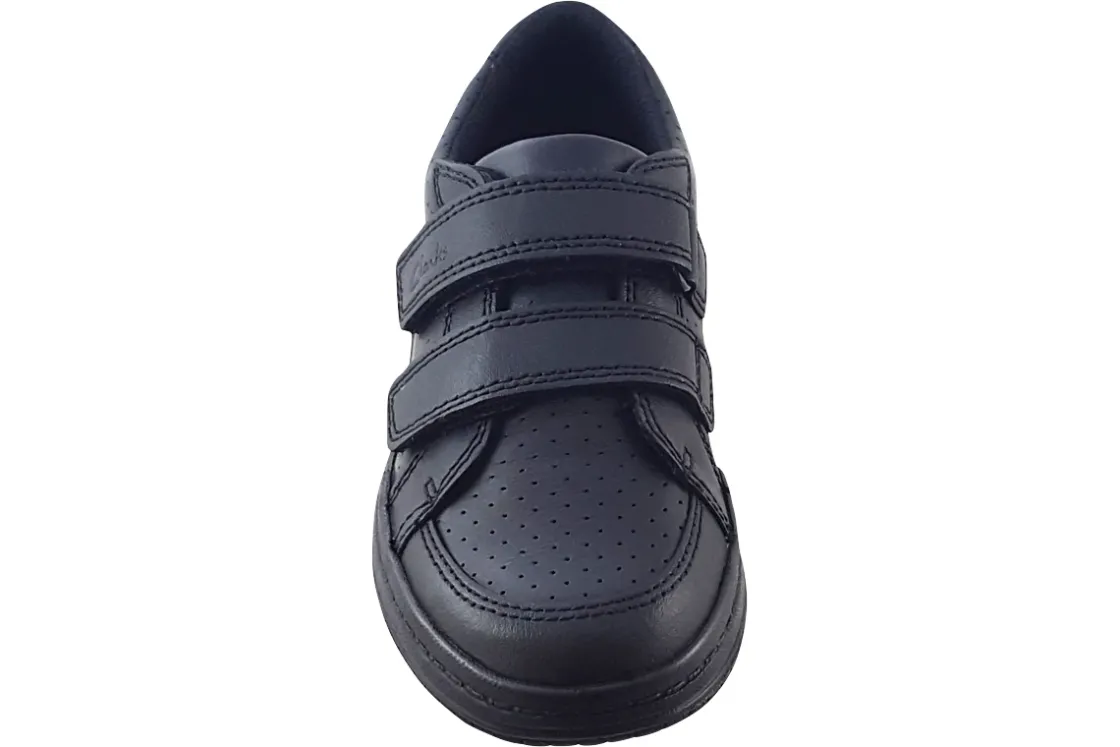 BOY Clarks Junior Boys | Velcro<Fawn Strap K Black Boys Leather School Shoes