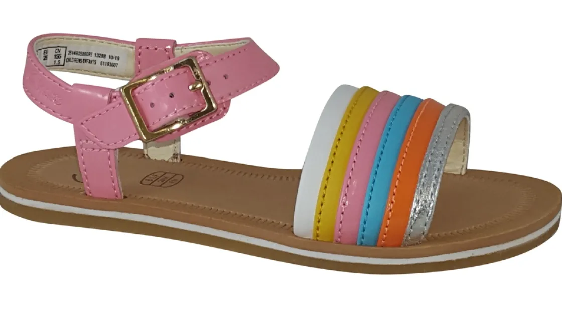 Clarks Buckle | Girls Sandals<Finch Stride T Multicolour (F Fit) Girls Leather Sandals