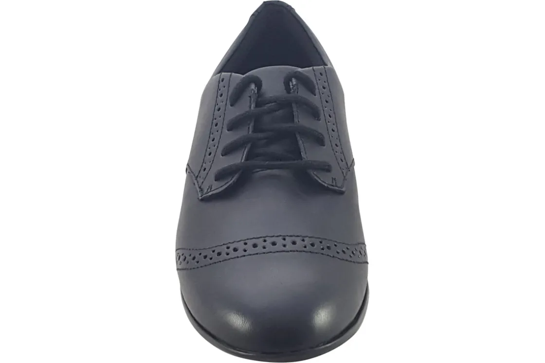 Clarks Junior Girls | Laced<FinjaBrogue O. Black Girls Leather School Shoes