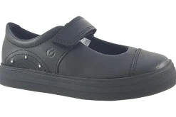 Clarks Velcro | Junior Girls<Flare Shine T Black Girls Leather Shoes