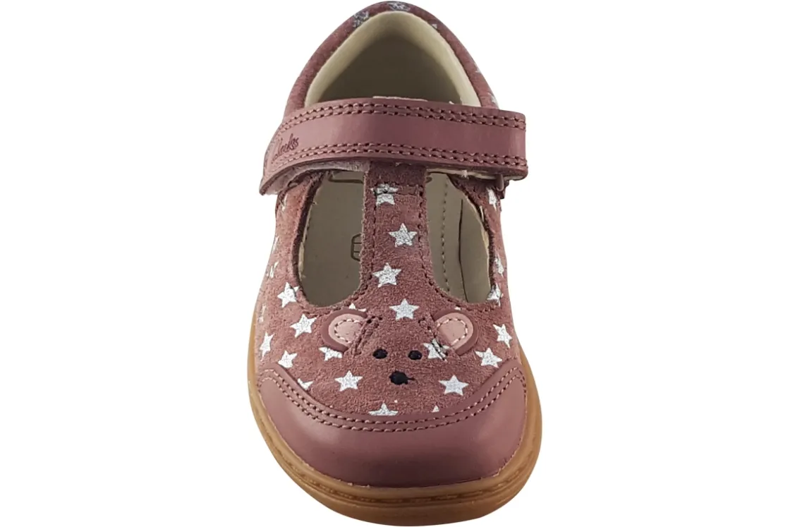 Clarks Velcro | Girls First Shoes<Flash Mouse T. Girls Suede Leather First Shoes