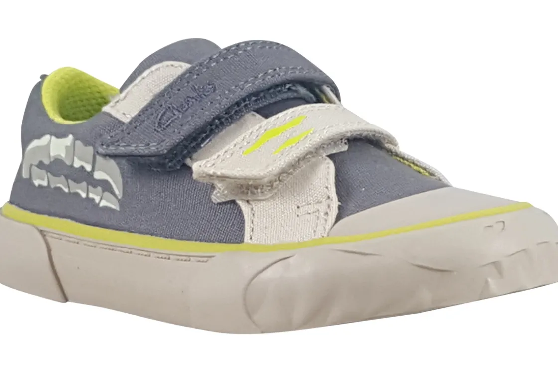 BOY Clarks Velcro | Boys Shoes<Foxing Stomp T Boys Shoes Grey