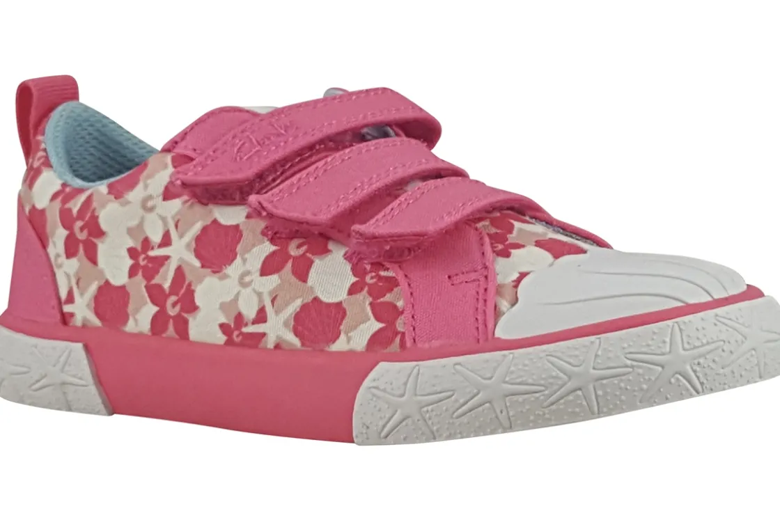 Clarks Velcro | Girls Shoes<FoxingShell K. Girls Fashion Trainers Pink