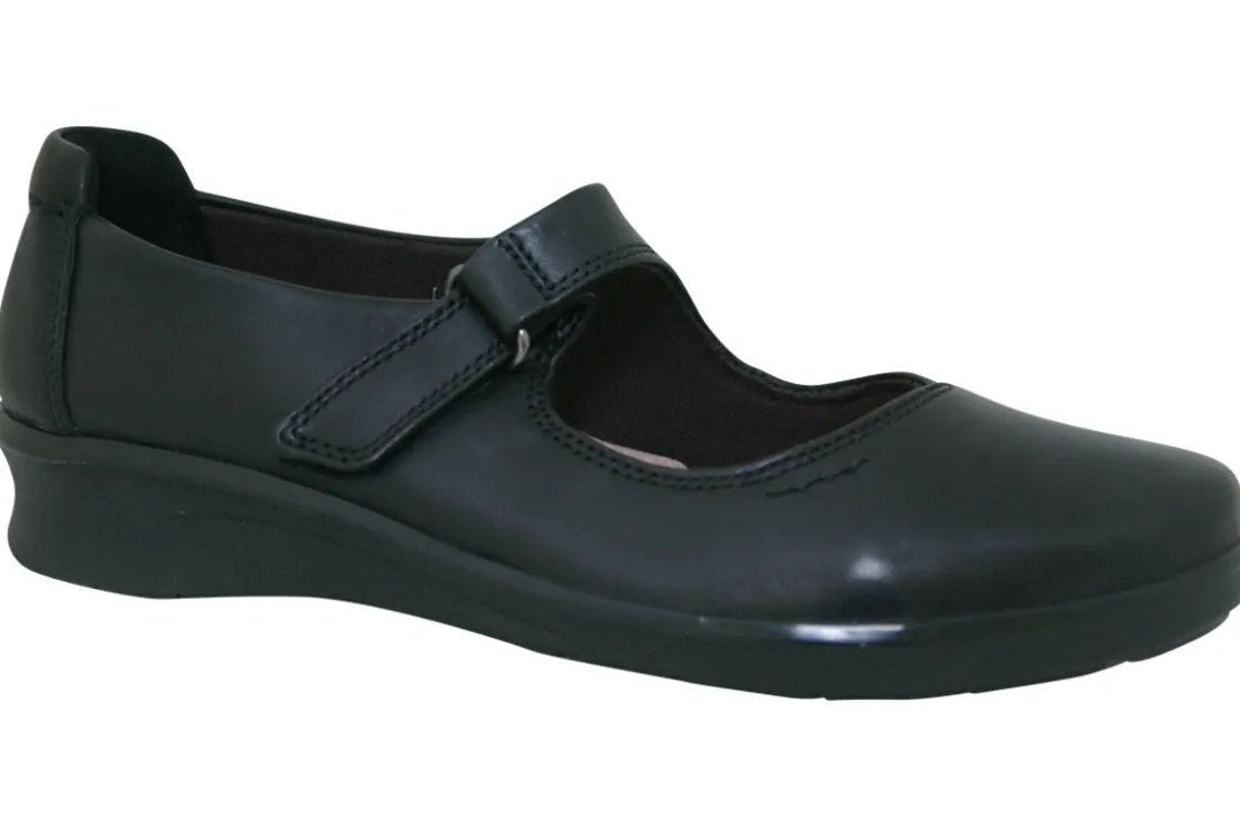 Women Clarks Womens Shoes<Hope Henley Black Womens Leather Mary Jane Shoes