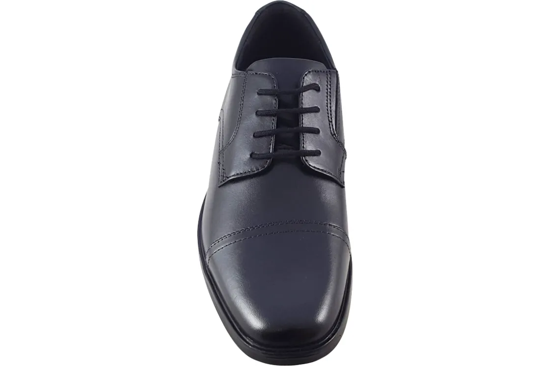 BOY Clarks Mens Shoes | Senior Boys<Howard Cap Black Mens Leather Shoes