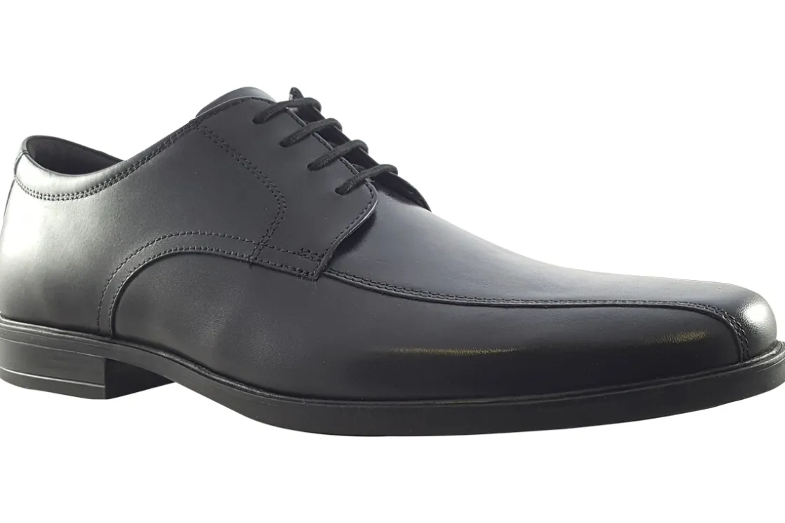 BOY Clarks Senior Boys | Tramline Toe<Howard Over Black Mens Leather Shoes