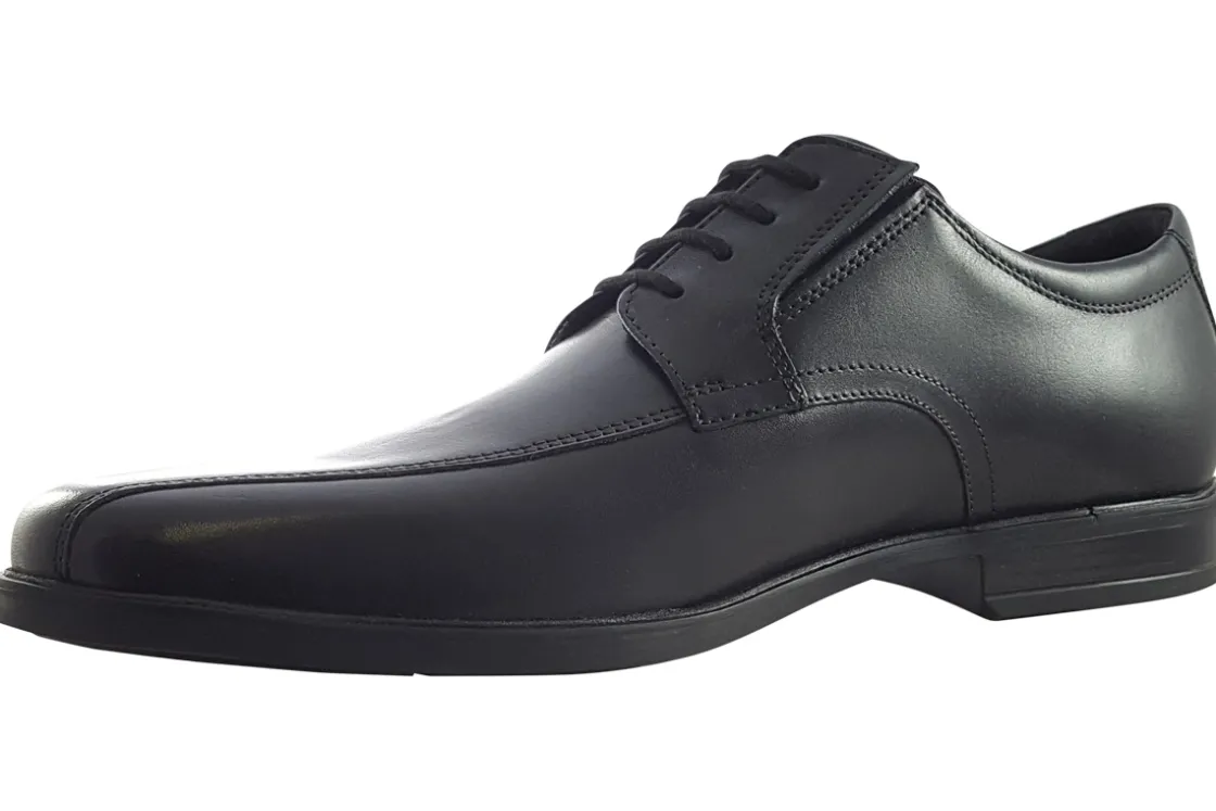 BOY Clarks Senior Boys | Tramline Toe<Howard Over Black Mens Leather Shoes