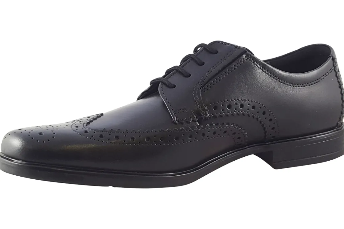 BOY Clarks Mens Shoes | Senior Boys<Howard Wing Black Mens Leather Brogue Shoes