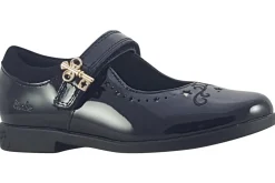 Clarks Junior Girls | Velcro<Lock Magic K. Black Girls Leather Patent School Shoes