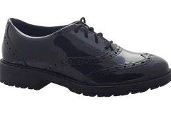 Clarks Junior Girls | Senior Girls<LoxhamBrogueY Black Girls Leather Patent School Shoes