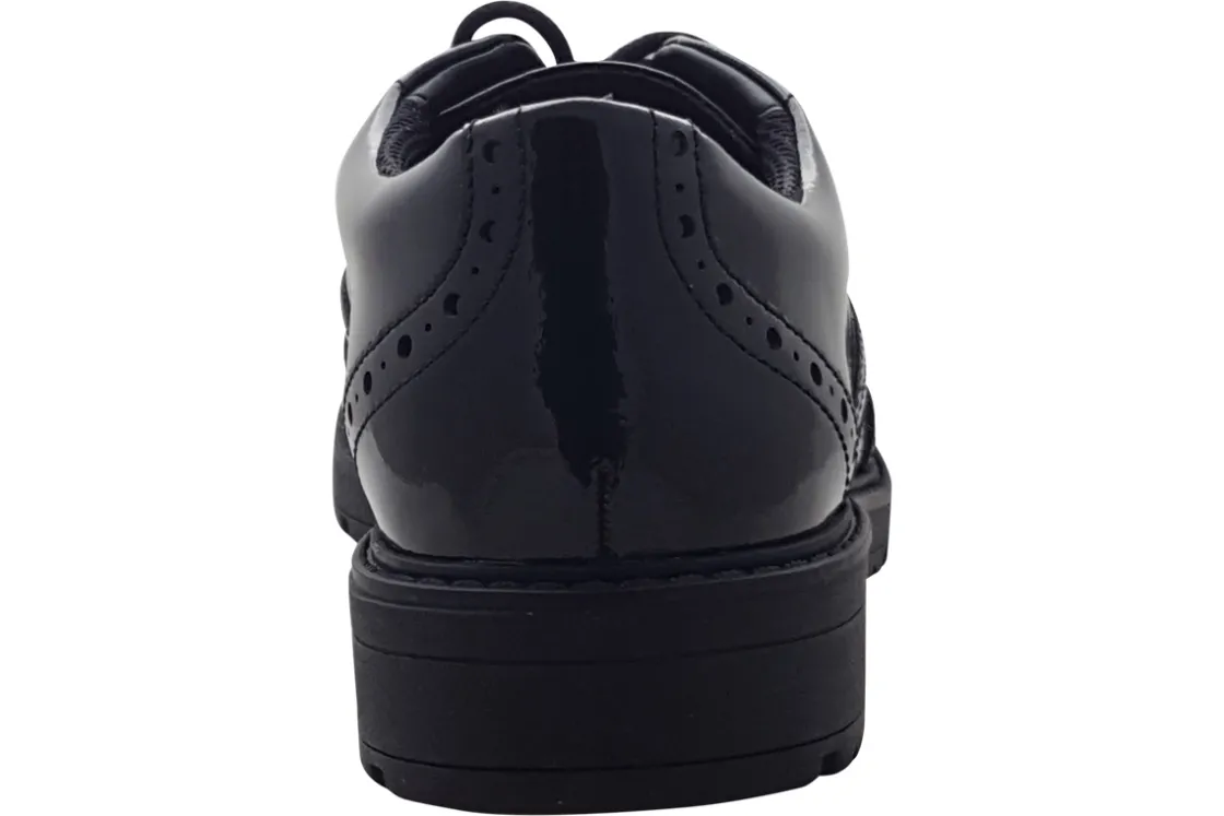 Clarks Junior Girls | Senior Girls<LoxhamBrogueY Black Girls Leather Patent School Shoes
