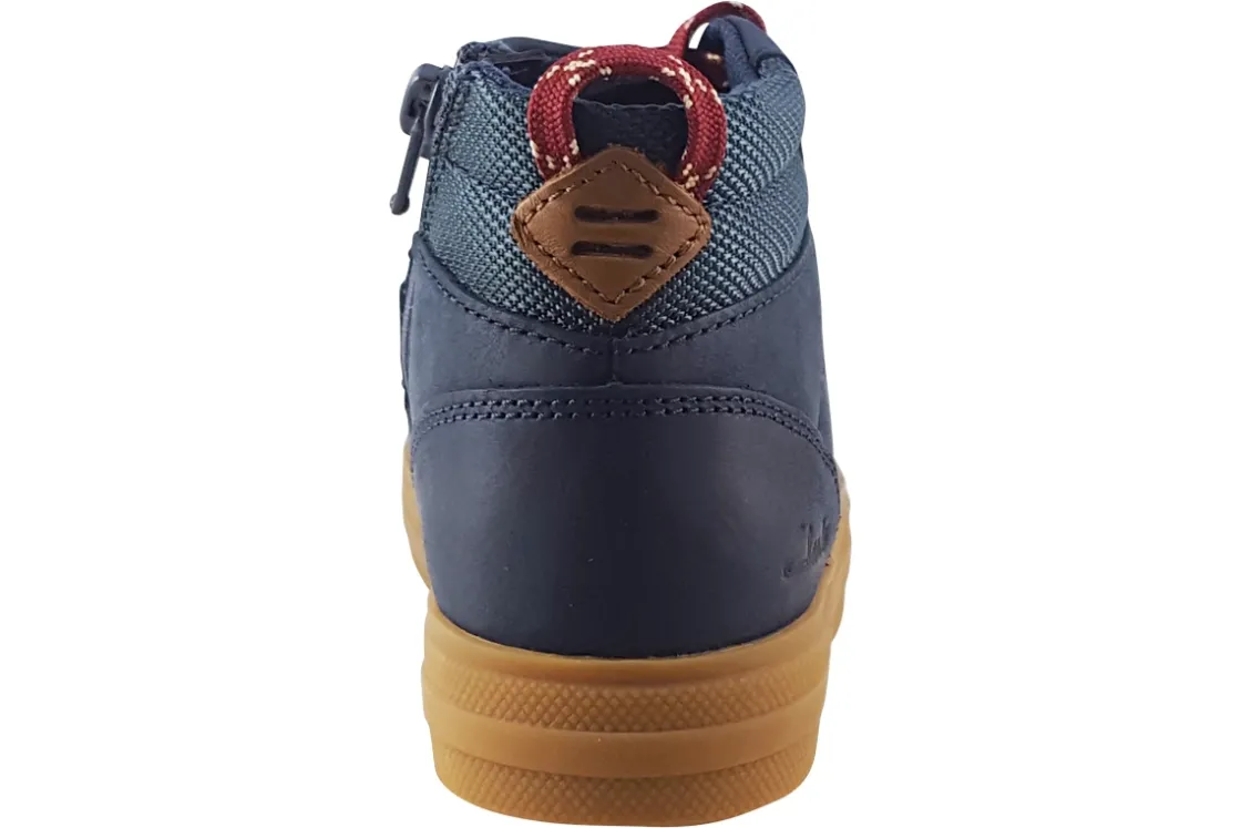 BOY Clarks Zip | Boys Boots<Nova Hike K Navy (G Fit) Boys Leather Boots