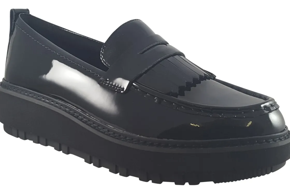 Women Clarks Senior Girls | Womens Shoes<OriannaWLoafer Black Womens Leather Patent Shoes
