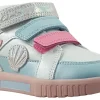 Clarks Velcro | Girls Boots<Oslo Play K. Girls Leather Fashion Trainers Light Blue