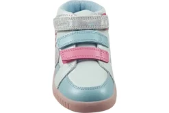 Clarks Velcro | Girls Boots<Oslo Play K. Girls Leather Fashion Trainers Light Blue