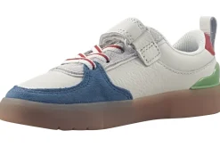BOY Clarks Velcro | Boys Shoes<Oslo Vibe K Boys Leather Fashion Trainers White Blue