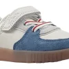 BOY Clarks Velcro | Boys Shoes<Oslo Vibe T Boys Leather Fashion Trainers White Blue