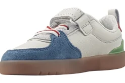 BOY Clarks Velcro | Boys Shoes<Oslo Vibe T Boys Leather Fashion Trainers White Blue